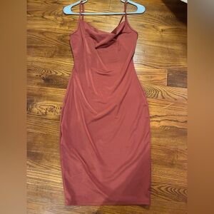 Chic Spaghetti strap Rust Dress